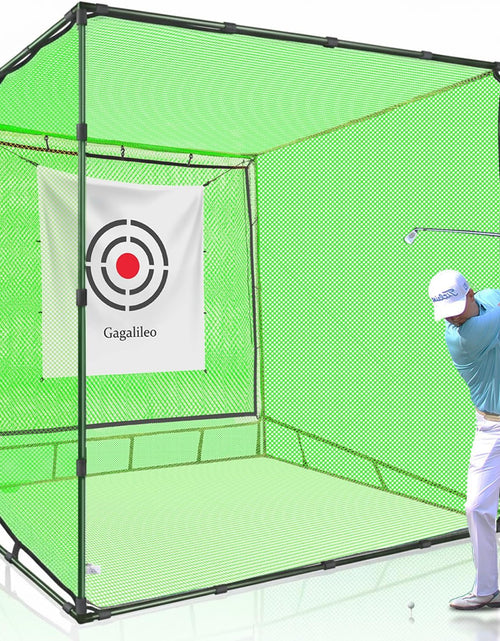 Load image into Gallery viewer, Golf Cage Net,Golf Cage Netting,Golf Hitting Cage,Golf Nets for Backyard Driving, Heavy Duty Golf Cage Net,High Impact Golf Net System with Target(Size Optional)
