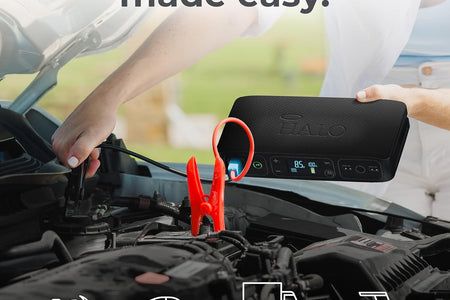 Bolt Air 58830 Mwh Portable Emergency Power Kit with Tire Pump, 4 Interchangeable Air Nozzles, Extra Accessory Kit, Car Jump Starter, and Car Charger - Black Graphite