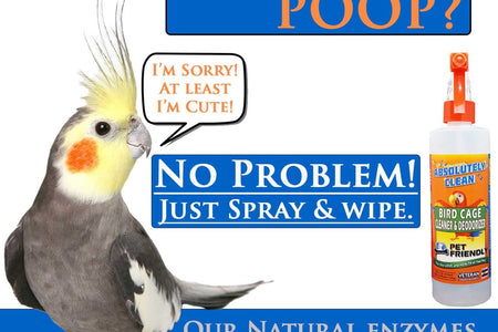 Amazing Bird Cage Cleaner and Deodorizer - Just Spray/Wipe - Safely & Easily Removes Bird Messes Quickly and Easily - USA Made - Fragrance Free (4X Concentrate - 16Oz Makes 64Oz)