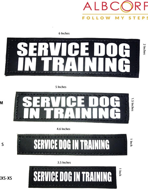 Load image into Gallery viewer, Reflective Service Dog in Training Patches with Hook Backing for Service Animal Vests /Harnesses Large (6 X 2) Inch
