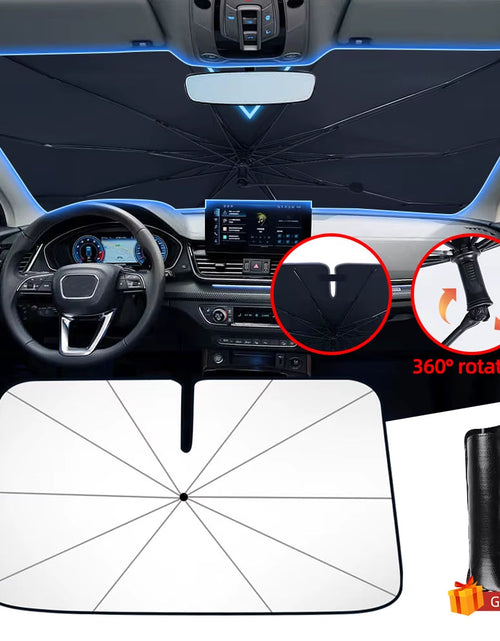 Load image into Gallery viewer, Newest Car Windshield Sunshade Umbrella with 360°Rotation Bendable Handle Front Window Sun Shade UV Protection Heat Insulation
