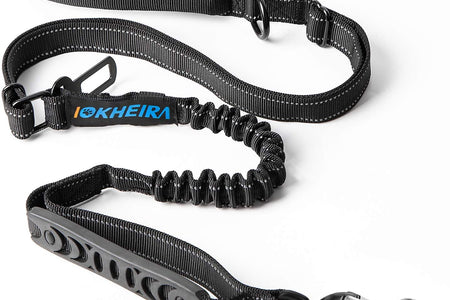 Dog Leash, Dog Leash for Large Dogs, Multifunctional Dog Leashes for Medium Dogs, Adjustable Dog Leash with Car Seatbelt, 4-6 FT Strong Bungee Dog Leash