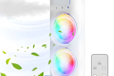BreezeGlow™ 2-in-1 Dual Mist Cooling Fan – Chill, Hydrate & Light Up Your Space