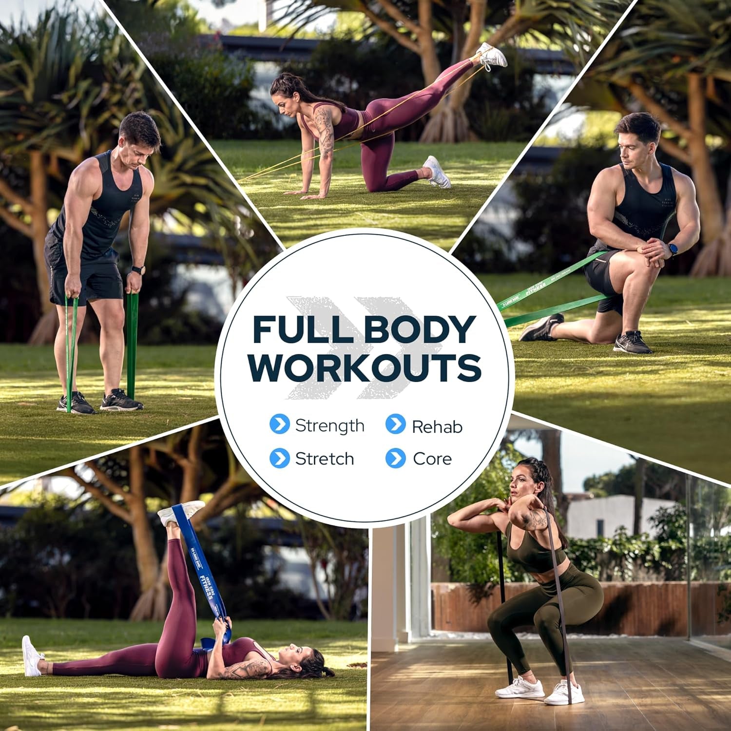 Pull up Assistance Resistance Bands by - Strength Power Flexibility Training at Home or Gym. Ebooks and Workout Chart Included.