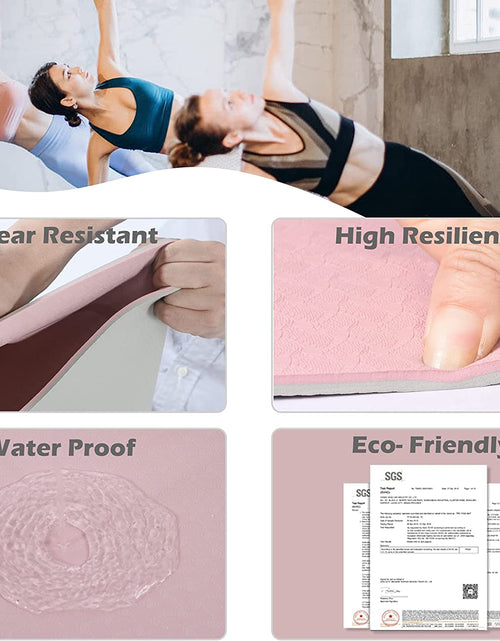 Load image into Gallery viewer, Yoga Mat Extra Thick 1/3'' Non Slip Yoga Mats for Women Eco Friendly TPE Fitness Exercise Mat with Carrying Sling &amp; Storage Bag
