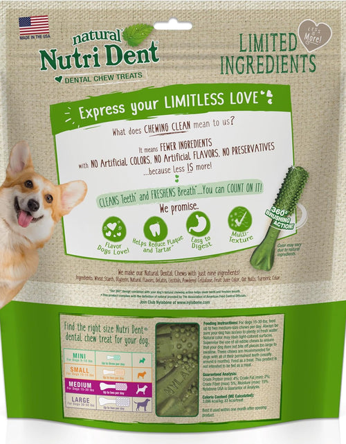 Load image into Gallery viewer, Nutri Dent Dog Dental Treats - Natural Dog Teeth Cleaning &amp; Breath Freshener - Dental Treats for Dogs - Fresh Breath Flavor, Medium (40 Count)
