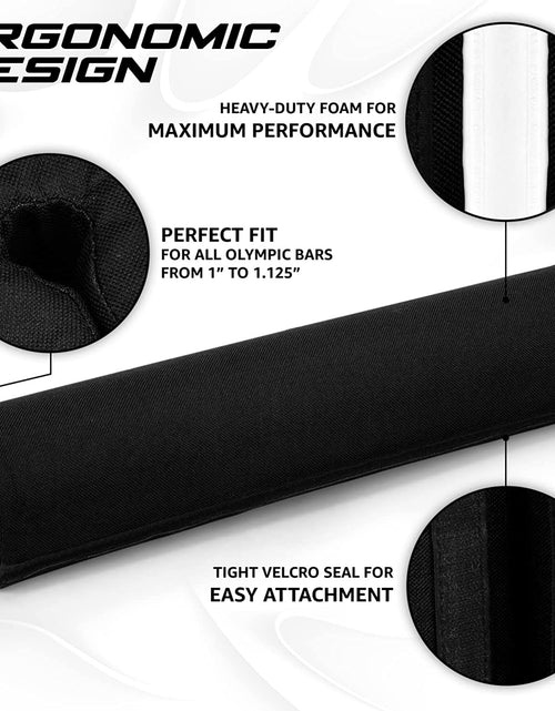 Load image into Gallery viewer, Barbell Foam Nylon Bar Pad/Pvc Bar Pad - 16 Inches Neck and Shoulder Protective Barbell Pad for Squats, Lunges &amp; Hip Thrust - Fits 1” Standard and 2” Olympic Bars
