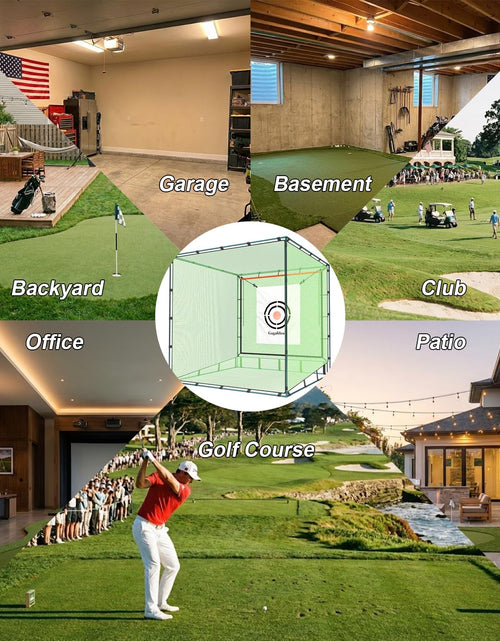 Load image into Gallery viewer, Golf Cage Net,Golf Cage Netting,Golf Hitting Cage,Golf Nets for Backyard Driving, Heavy Duty Golf Cage Net,High Impact Golf Net System with Target(Size Optional)
