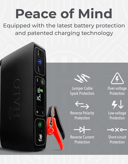 Load image into Gallery viewer, Bolt Air 58830 Mwh Portable Emergency Power Kit with Tire Pump, 4 Interchangeable Air Nozzles, Extra Accessory Kit, Car Jump Starter, and Car Charger - Black Graphite
