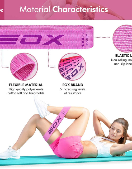 Load image into Gallery viewer, Exercise Resistance Fabric Loop Bands, Non-Slip Resistance Workout Bands for Legs &amp; Butt and Glutes, 5 Resistance Levels Hip Training Bands (Pink)
