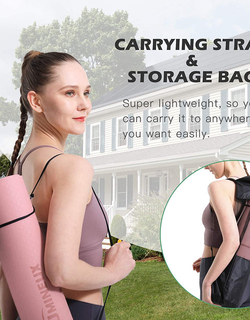 Load image into Gallery viewer, Yoga Mat Extra Thick 1/3'' Non Slip Yoga Mats for Women Eco Friendly TPE Fitness Exercise Mat with Carrying Sling &amp; Storage Bag

