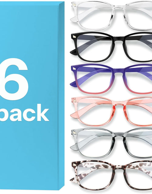 Load image into Gallery viewer, 6 Pack Blue Light Blocking Glasses for Computer Gaming, Fashion Fake anti Eye Strain Eyeglasses for Women Men
