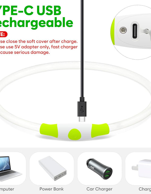Load image into Gallery viewer, LED Dog Collar - USB Rechargeable Light up Dog Collars Glow in the Dark - Waterproof LED Dog Necklace Light for Night Walking (Green)
