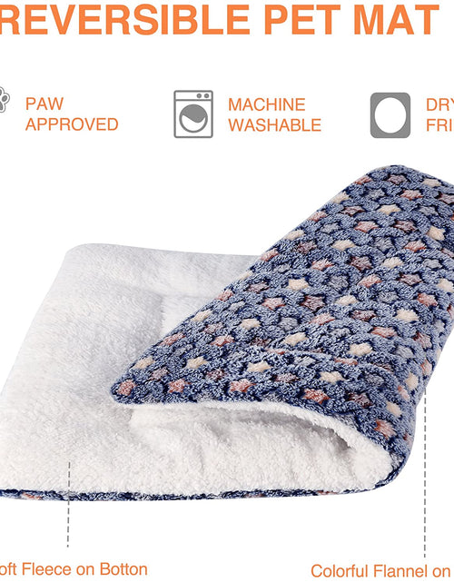 Load image into Gallery viewer, Dog Bed Crate Pad Ultra Soft Pet Bed with Cute Star Print Washable Crate Mat for Large Medium Small Dogs Reversible Fleece Dog Crate Kennel Mat Cat Bed Liner 23 X 18 Inch Dark Blue
