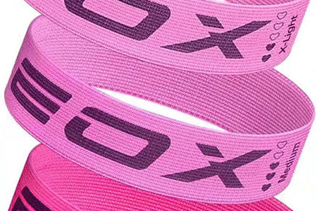 Exercise Resistance Fabric Loop Bands, Non-Slip Resistance Workout Bands for Legs & Butt and Glutes, 5 Resistance Levels Hip Training Bands (Pink)