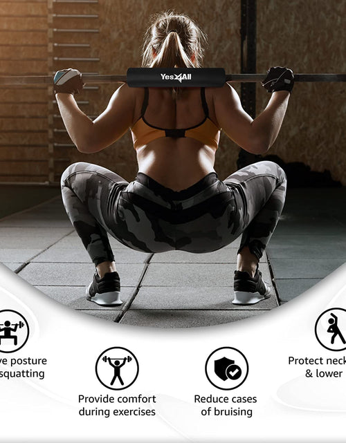Load image into Gallery viewer, Barbell Foam Nylon Bar Pad/Pvc Bar Pad - 16 Inches Neck and Shoulder Protective Barbell Pad for Squats, Lunges &amp; Hip Thrust - Fits 1” Standard and 2” Olympic Bars
