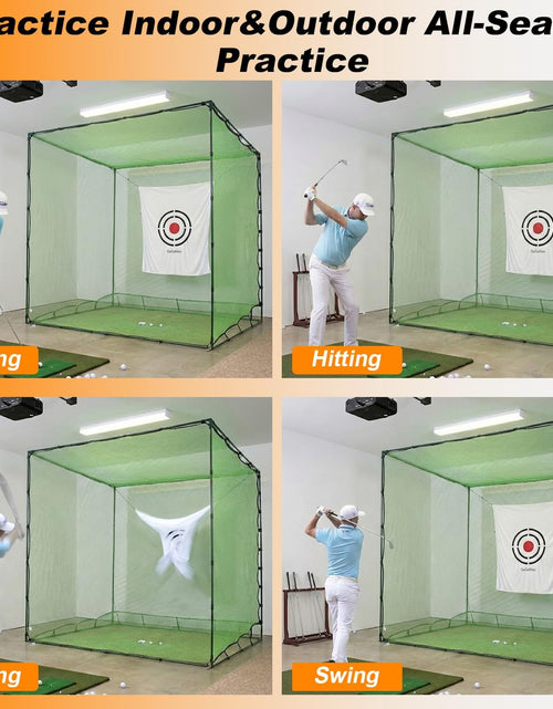 Load image into Gallery viewer, Golf Cage Net,Golf Cage Netting,Golf Hitting Cage,Golf Nets for Backyard Driving, Heavy Duty Golf Cage Net,High Impact Golf Net System with Target(Size Optional)
