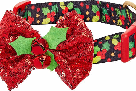10+ Designs Holiday Christmas Festival Dog Collars, Collar Covers