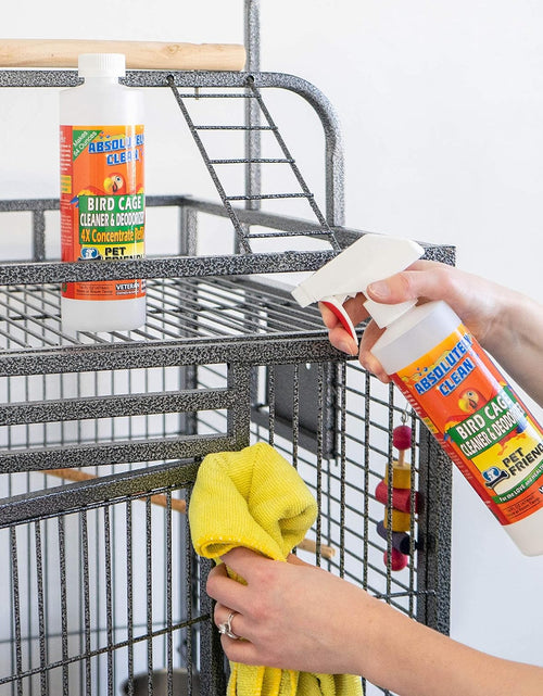 Load image into Gallery viewer, Amazing Bird Cage Cleaner and Deodorizer - Just Spray/Wipe - Safely &amp; Easily Removes Bird Messes Quickly and Easily - USA Made - Fragrance Free (4X Concentrate - 16Oz Makes 64Oz)
