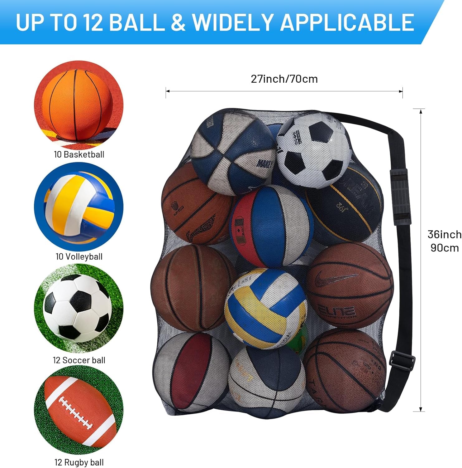 Mesh Bag Durable Mesh Drawstring Bag Gym Sports Equipment Bag Large Mesh Net Bag