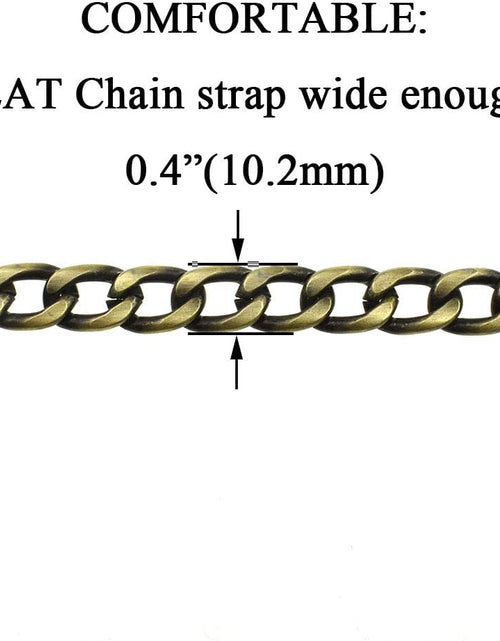 Load image into Gallery viewer, Purse Chain Strap 39.4 Inches Bronze for Shoulder Cross Body Sling Purse Handbag Clutch Replacement Comfortable Flat 0.4' Wide Enough 2.4Mm Extra Thick Metal 1 Pack
