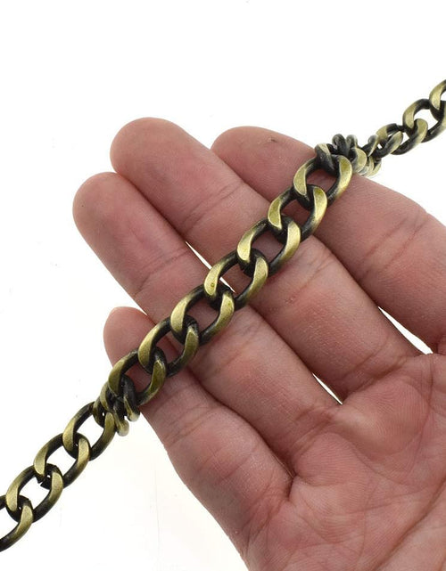 Load image into Gallery viewer, Purse Chain Strap 39.4 Inches Bronze for Shoulder Cross Body Sling Purse Handbag Clutch Replacement Comfortable Flat 0.4' Wide Enough 2.4Mm Extra Thick Metal 1 Pack
