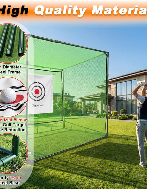 Load image into Gallery viewer, Golf Cage Net,Golf Cage Netting,Golf Hitting Cage,Golf Nets for Backyard Driving, Heavy Duty Golf Cage Net,High Impact Golf Net System with Target(Size Optional)
