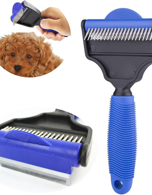 Load image into Gallery viewer, Pet Grooming - the Desheddinator Dog Brush Dog Comb and Undercoat Rake for Dogs Cats + Horses. Cat Brush for Shedding, Cat Grooming Brush, Cat Comb &amp; Cat Groomer at Cat Products. De-Shedding Tool
