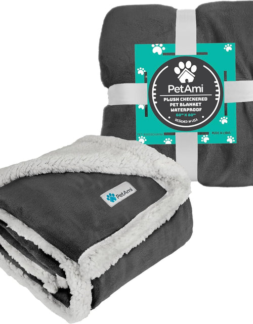 Load image into Gallery viewer, Waterproof Dog Blanket for Small Medium Dog, Pet Puppy Blanket Couch Cover Protection, Sherpa Fleece Cat Blanket Washable Throw Couch Sofa Bed Furniture Protector Reversible Soft 29X40 Charcoal
